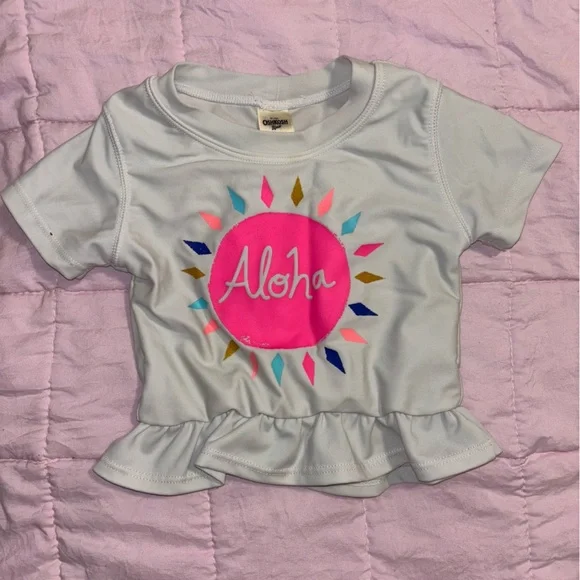 OshKosh B'gosh Pink and White Short Sleeve Tee - Picture 1 of 2